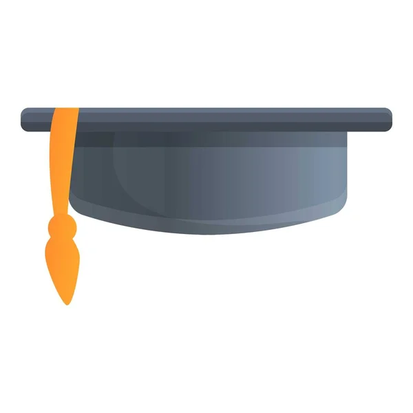 Ícone do chapéu da graduação do diploma, estilo dos desenhos animados — Vetor de Stock