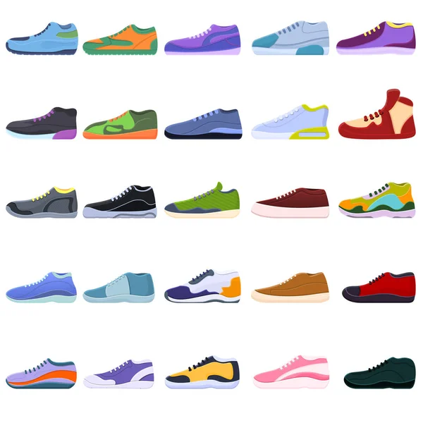 Set di scarpe da ginnastica, stile cartone animato — Vettoriale Stock