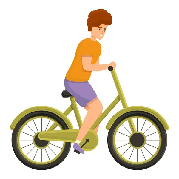적극적 인 자전거타기 아이콘, 만화 스타일 — 스톡 벡터