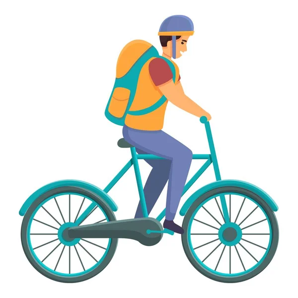 Ícone de entrega rápida da bicicleta da comida, estilo dos desenhos animados — Vetor de Stock