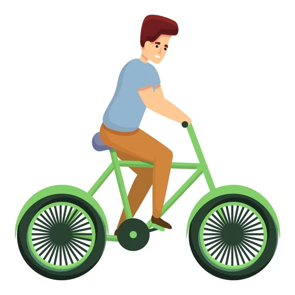 Styl życia na rowerze ikona jazdy, styl kreskówki — Wektor stockowy