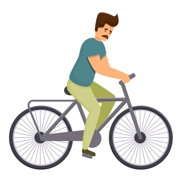 건강 한 자전거타기 아이콘, 만화 스타일 — 스톡 벡터