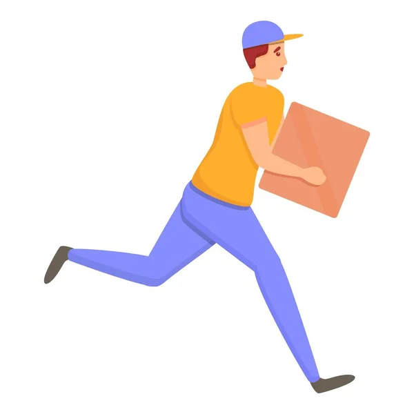 Icono de entrega rápida de paquetes, estilo de dibujos animados — Vector de stock