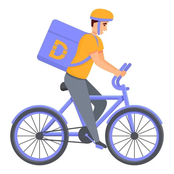 Bicicleta icono de entrega a domicilio, estilo de dibujos animados — Vector de stock