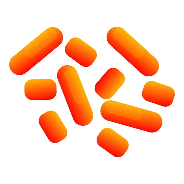 Icona dell'intestino dei probiotici, stile cartone animato — Vettoriale Stock