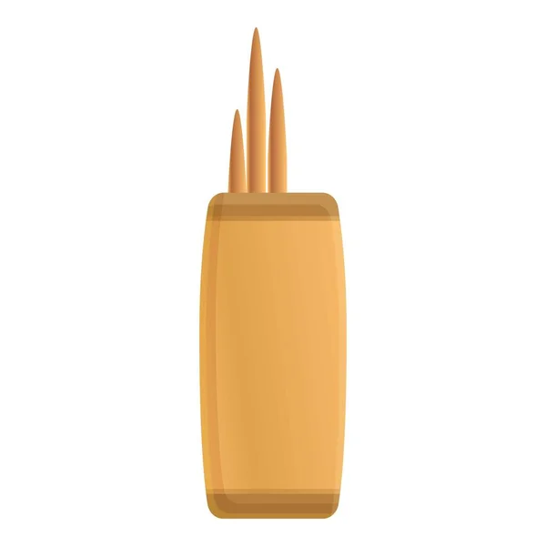 Toothpick box icon, cartoon style — Stock Vector