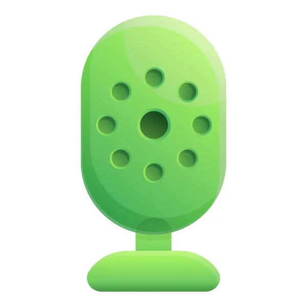 Ícone de monitor de bebê verde, estilo dos desenhos animados — Vetor de Stock