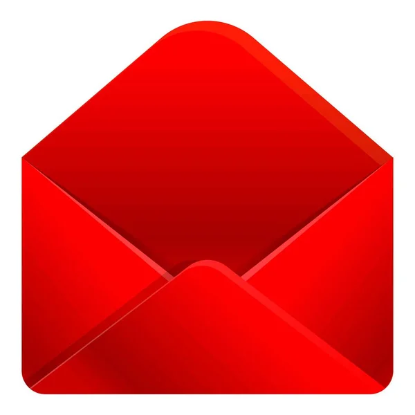 Icône enveloppe rouge, style dessin animé — Image vectorielle