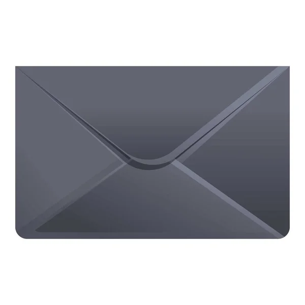 Ícone de envelope preto, estilo cartoon — Vetor de Stock