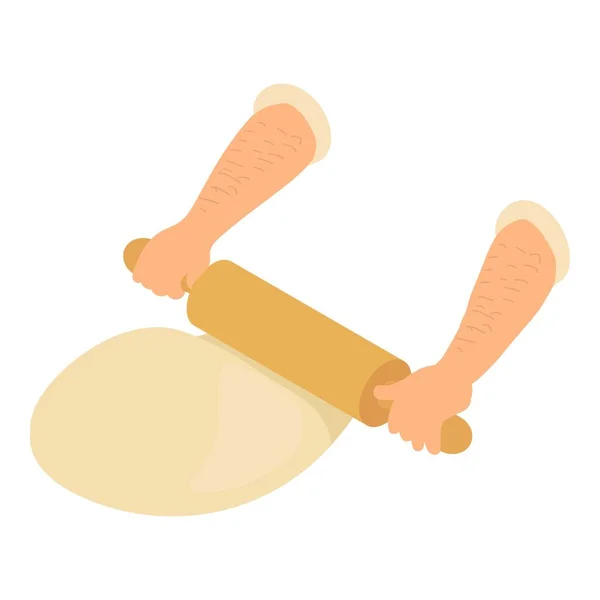 Ikona procesu ciasta piekarniczego, w stylu izometrycznym — Wektor stockowy