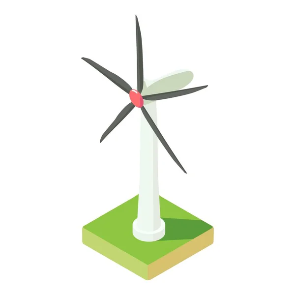 Symbol für Öko-Windkraftanlagen, isometrischer Stil — Stockvektor