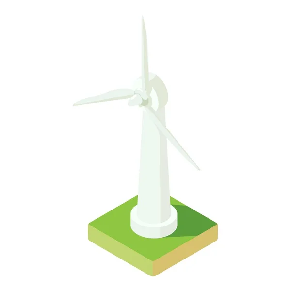 Moderne windturbine icoon, isometrische stijl — Stockvector
