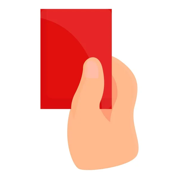 Rozhodčí červená karta ikona, kreslený styl — Stockový vektor