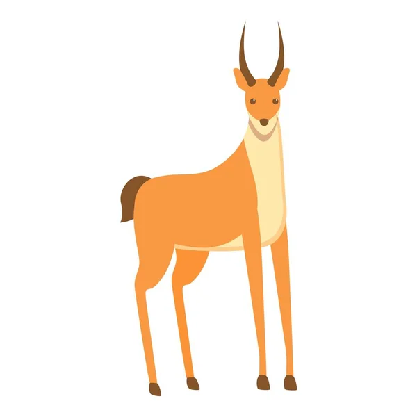 Icône de gazelle corne, style dessin animé — Image vectorielle