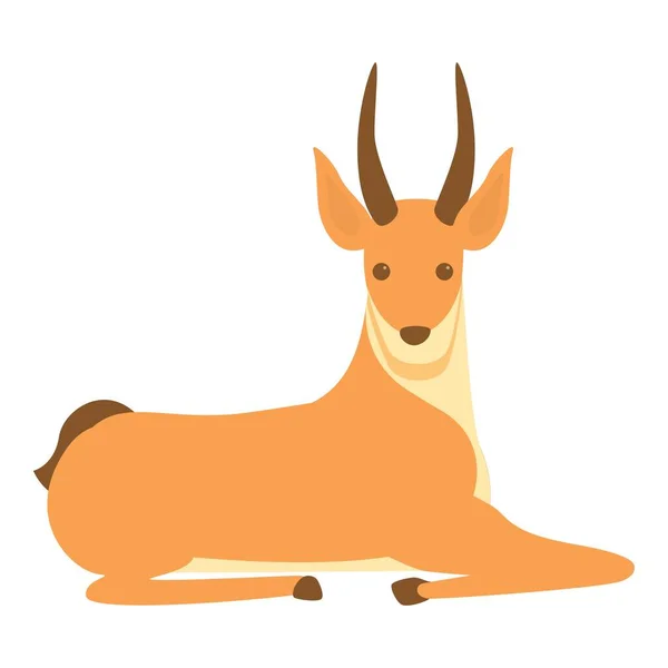 Icône de gazelle assise, style dessin animé — Image vectorielle