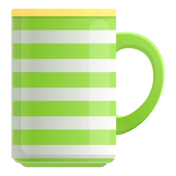 Taza a rayas icono, estilo de dibujos animados — Vector de stock