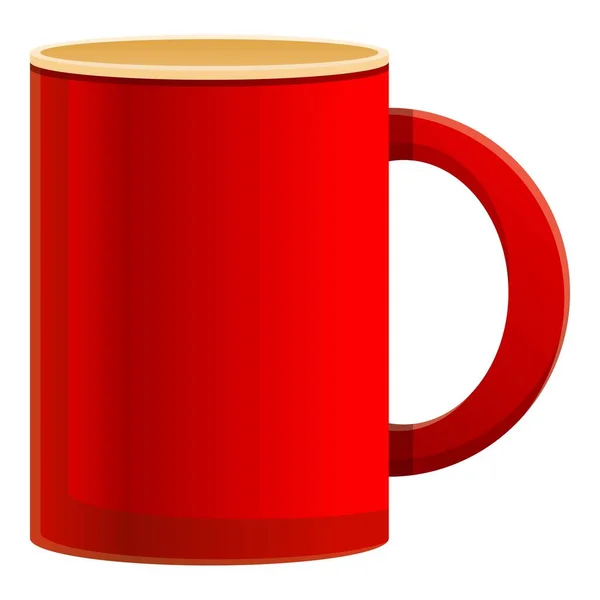 Icône tasse rouge, style dessin animé — Image vectorielle