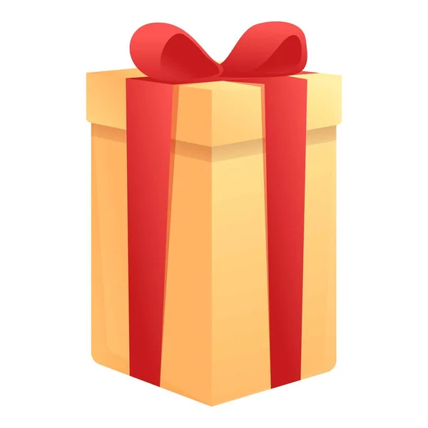 Icono de caja de regalo de Navidad, estilo de dibujos animados — Vector de stock