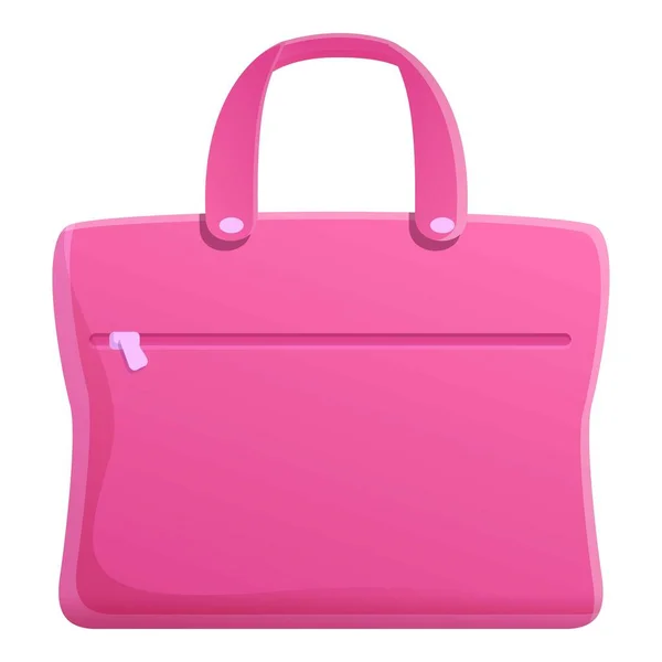 Mädchen rosa Laptop Tasche Symbol, Cartoon-Stil — Stockvektor