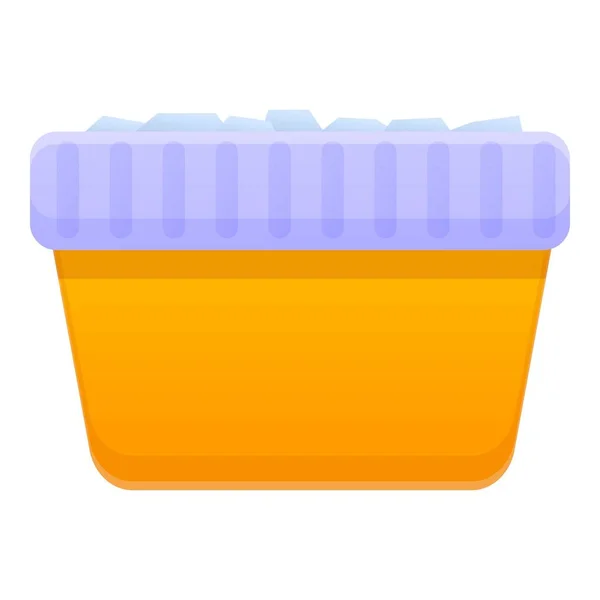 Ícone de caixa de cubo de gelo de cozinha, estilo dos desenhos animados — Vetor de Stock