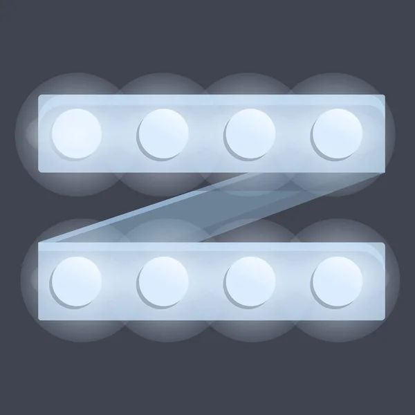 Helle LED-Streifenlichter Ikone, Cartoon-Stil — Stockvektor