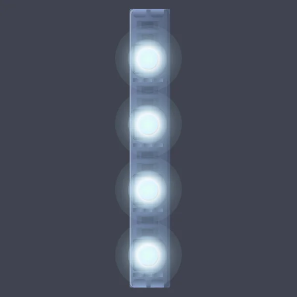 Diode liderliğindeki striptiz ışıkları simgesi, çizgi film biçimi — Stok Vektör