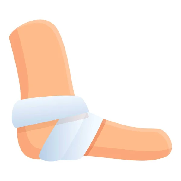 Icono de vendaje de lesión en el pie, estilo de dibujos animados — Vector de stock