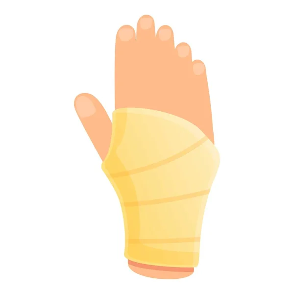 Doctor hand bandage icon, cartoon style — Stock Vector