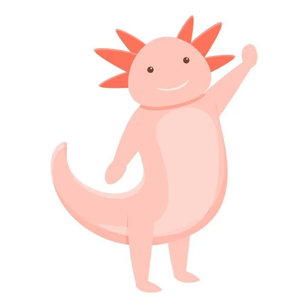 Lindo icono de axolotl, estilo de dibujos animados — Vector de stock