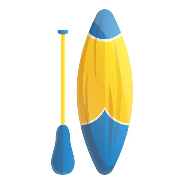 Pfütze sup surfing icon, cartoon style — Stockvektor