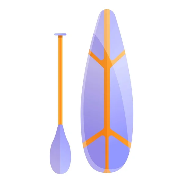 Long sup icono de surf, estilo de dibujos animados — Vector de stock