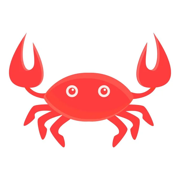 Summer party red crab icon, cartoon style — Stock Vector