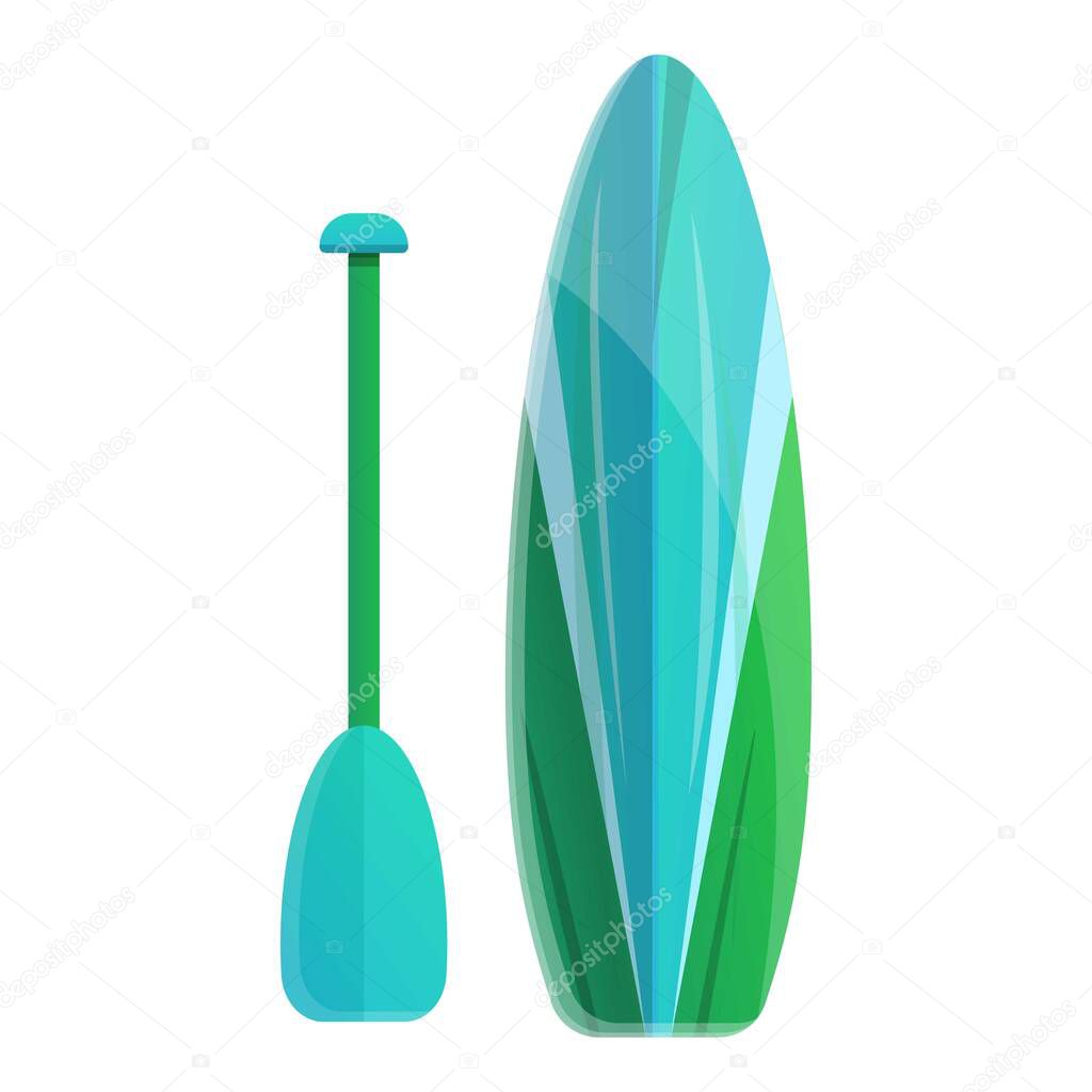 Sport sup surfing icon, cartoon style
