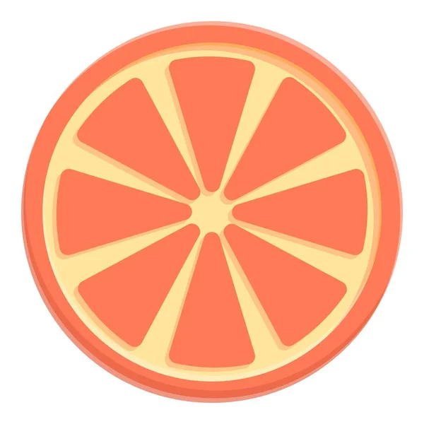Sommerfest geschnittene Grapefruit-Ikone im Cartoon-Stil — Stockvektor