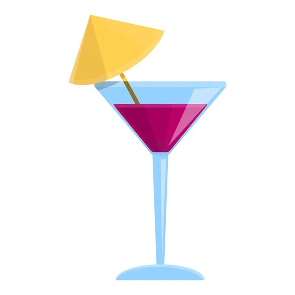 Summer party berry cocktail icon, cartoon style — Stock Vector