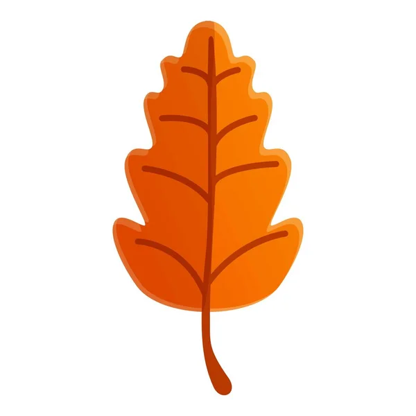 Icône feuille de chêne d'automne, style dessin animé — Image vectorielle