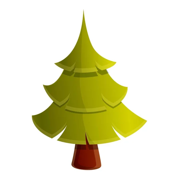 Ícone de árvore de abeto verde floresta, estilo cartoon — Vetor de Stock
