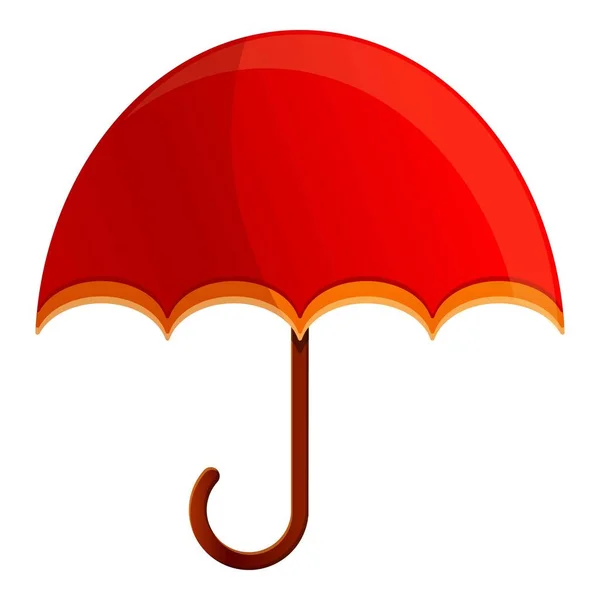 Autumn party red umbrella icon, cartoon style — Stock Vector