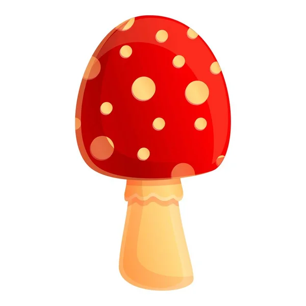 Autumn party red mushroom icon, cartoon style — Stock Vector