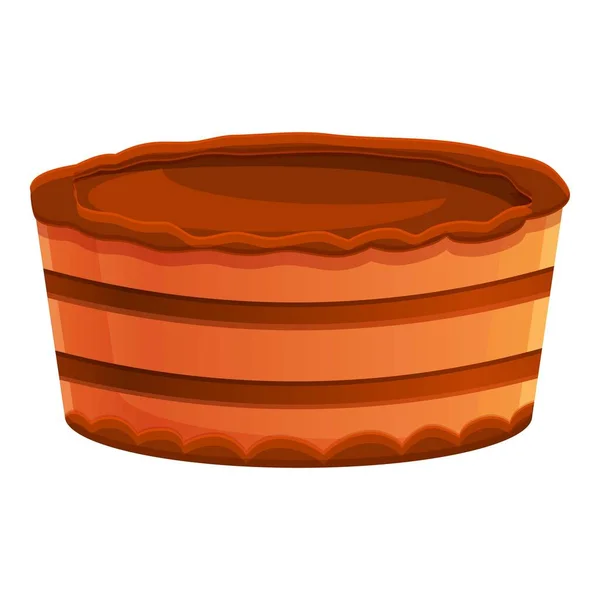 Icône gâteau cuit au four, style dessin animé — Image vectorielle