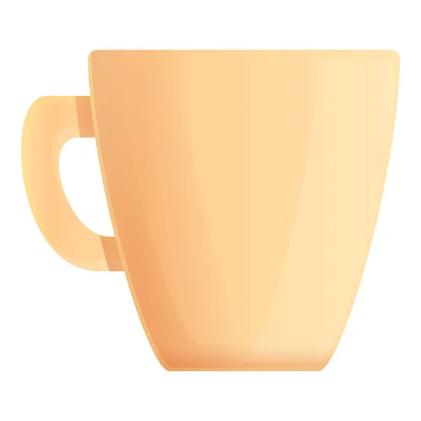 Icono de taza de café de cerámica blanca, estilo de dibujos animados — Vector de stock