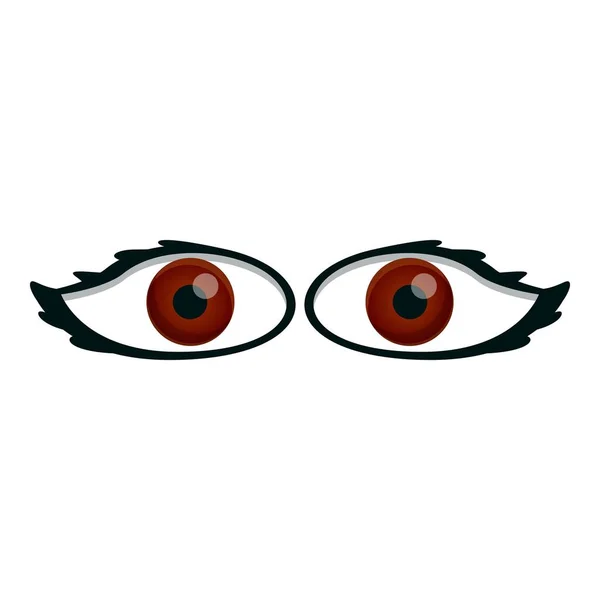 Bruine ogen pictogram, cartoon stijl — Stockvector