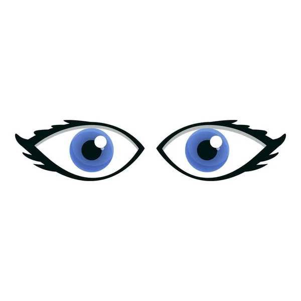 Icona occhi blu, stile cartone animato — Vettoriale Stock
