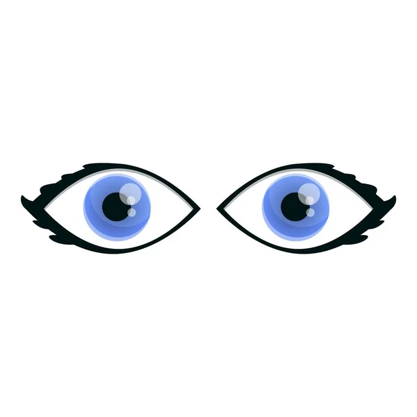 Icona occhi femminili, stile cartone animato — Vettoriale Stock