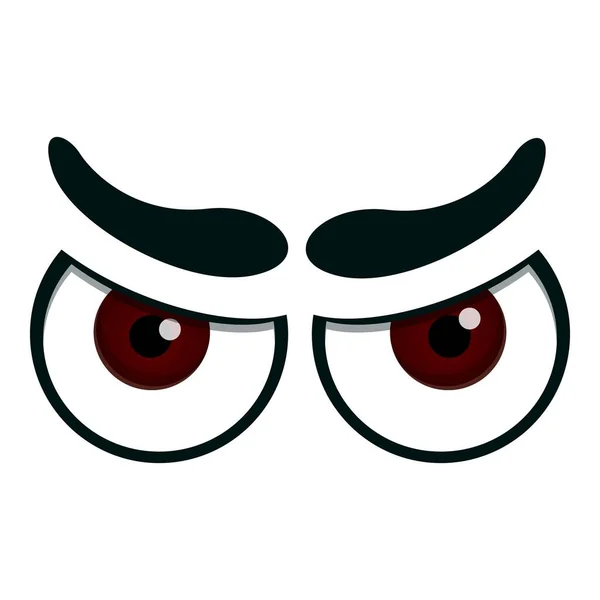 Icono de ojos enojados, estilo de dibujos animados — Vector de stock
