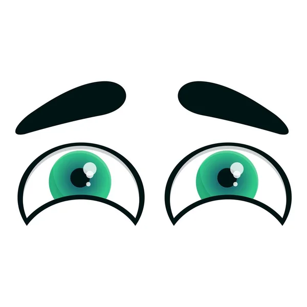 의심되는 눈의 아이콘, 만화 스타일 — 스톡 벡터