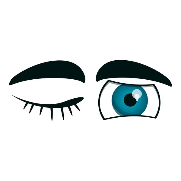 Kacsintó szemek ikon, rajzfilm stílus — Stock Vector