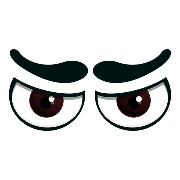 Icono enojado de ojos locos, estilo de dibujos animados — Vector de stock