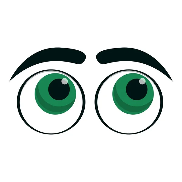 Domanda icona occhi, stile cartone animato — Vettoriale Stock