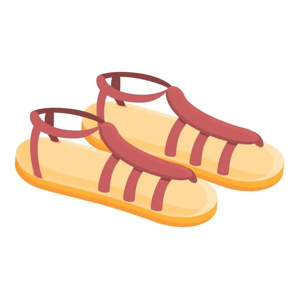 Icona sandali femminili, stile cartone animato — Vettoriale Stock